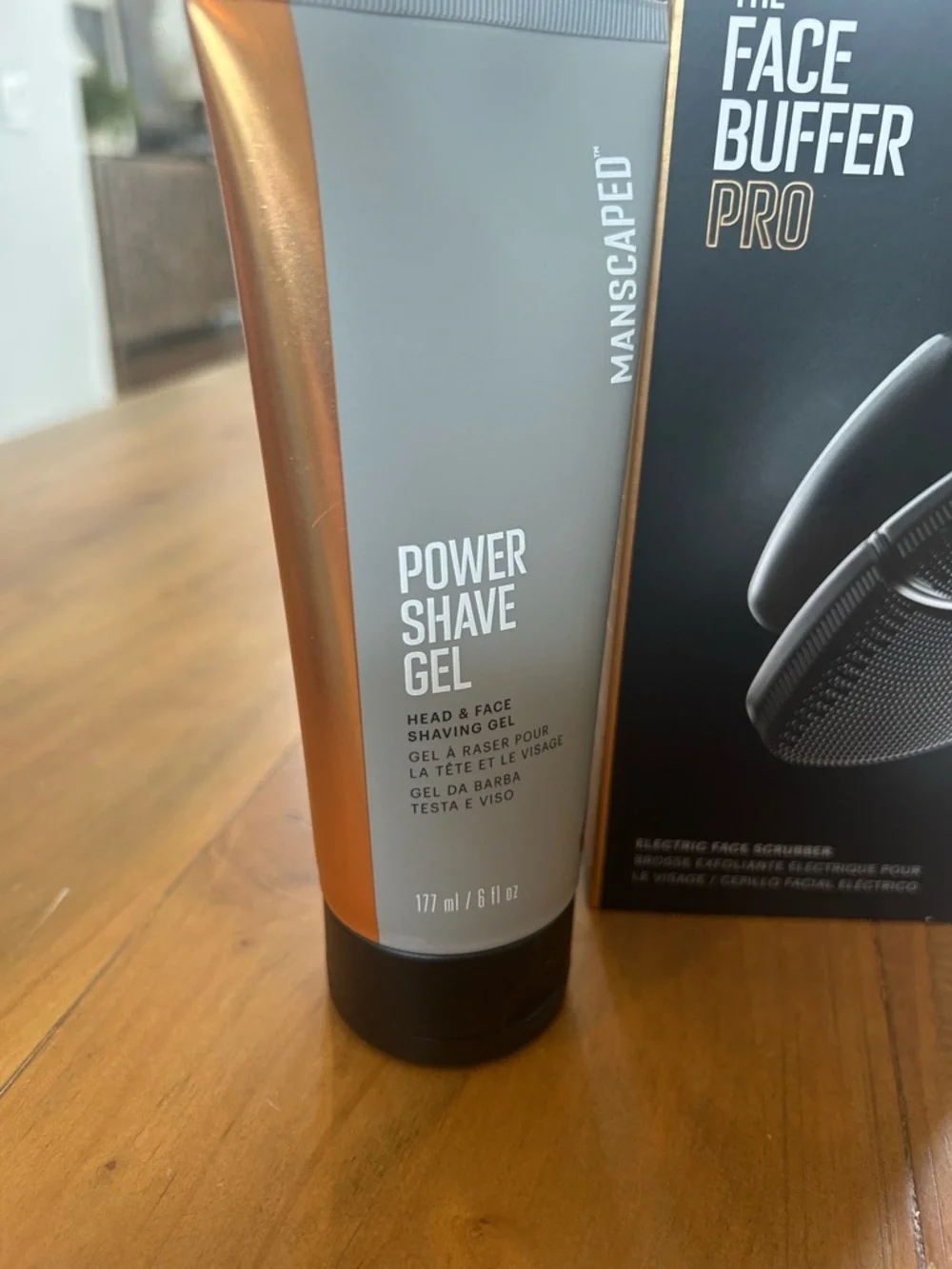 NWT Manscaped The Face Buffer Pro + Power Shave Gel Set - Gray & Copper